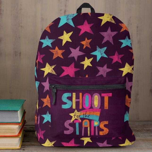 Disparo por la mochila estampada de las estrellas (Subido por el creador)