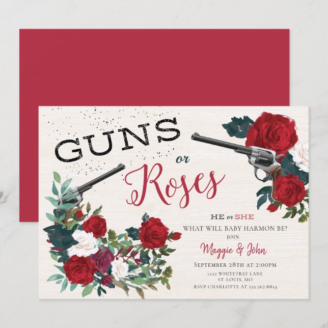 Disparos o Rosas revelan invitación (Anverso / Reverso)