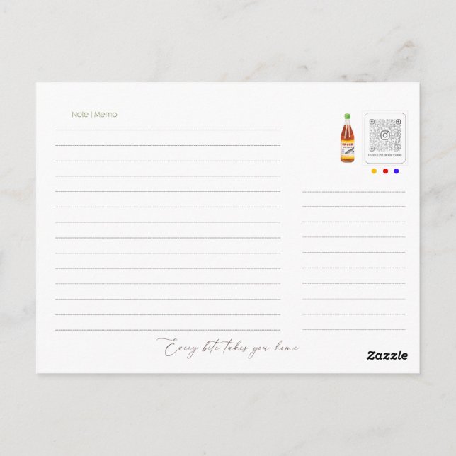 Disponer de una tarjeta para el día del arroz, Ilu (Reverso)