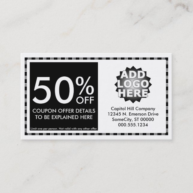 disposición de la cupón (Anverso)