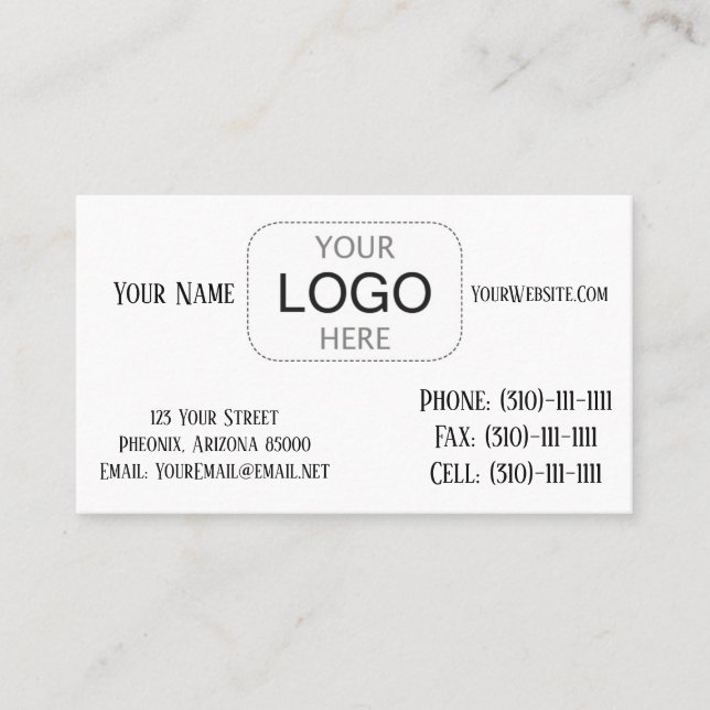 Disposición de la tarjeta de visita (Anverso)