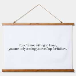 Dispuesto A Aprender Tapiz De Muro En Madera