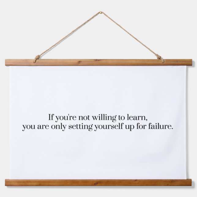 Dispuesto A Aprender Tapiz De Muro En Madera (Anverso )