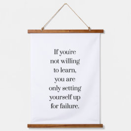 Dispuesto A Aprender Tapiz De Muro En Madera