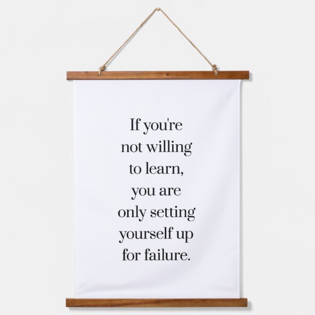 Dispuesto A Aprender Tapiz De Muro En Madera (Anverso)