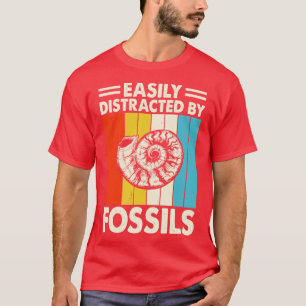 Distracción fácil por camiseta de fósiles para muj