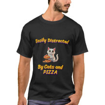 Distracción fácil por diseño de camisetas de gatos
