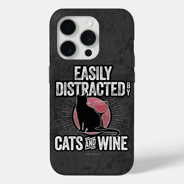 Distracción fácil por gatos y Fundas de vino iPhon (Reverso )