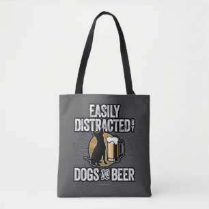 Distracción fácil por perros y bolsa de cerveza