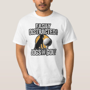 Distracción fácil por perros y camisetas de golf