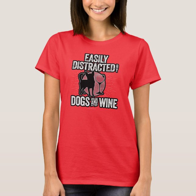 Distracción fácil por perros y camisetas de vino (Anverso)