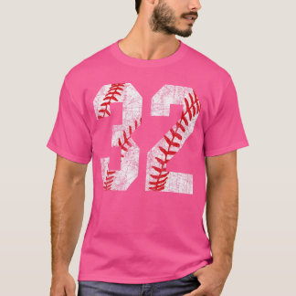 Distressed Baseball Number 32 Jersey Uniform Playe