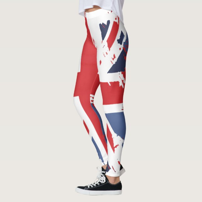 Distressed Union Jack Leggings - UK Flag Womens (Izquierda)