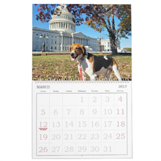 Distrito del perro calendario de 18 meses