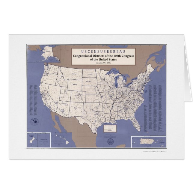 Distritos parlamentarios del mapa de los E.E.U.U. (Anverso (Horizontal))
