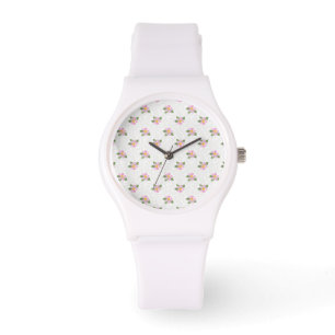 Ditsy Dog Rosa Polka Estilo Reloj de pulsera blanc