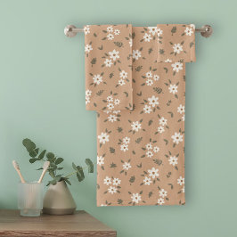 Ditsy Floral Cottagecore Boho Wildflower Tan Brown