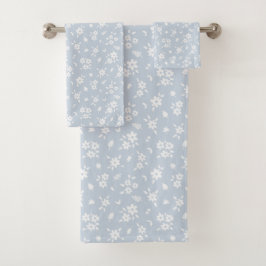Ditsy Floral Pattern Coastal Cottagecore Pale Blue