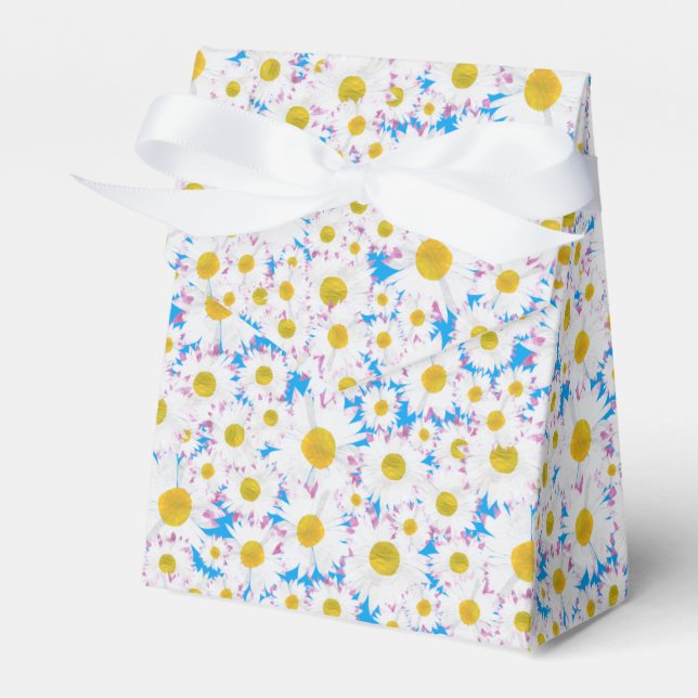 Ditzy White Daisies Personalizado Caja de Favor de (Front Side)