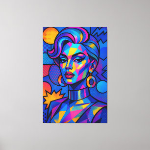 Diva abstracta - Arte pop geométrico retro moderno