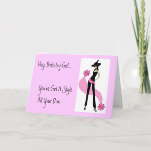 Diva con tarjeta de cumpleaños estilo