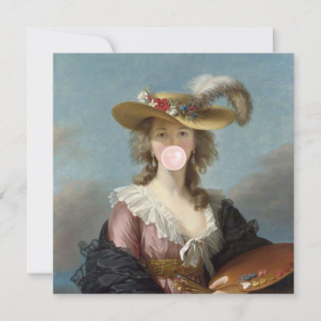 Diva de chicle en un sombrero de paja (Anverso)