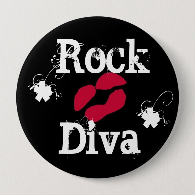 'Diva de la roca en" botón negro (Anverso)