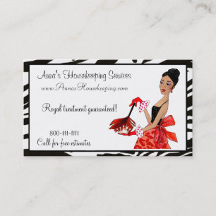 Diva de limpieza de casas / A africana. Tarjetas d