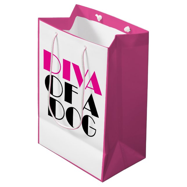 "DIVA de un perro" Bolsa de regalo mediana (Angulo Anverso)