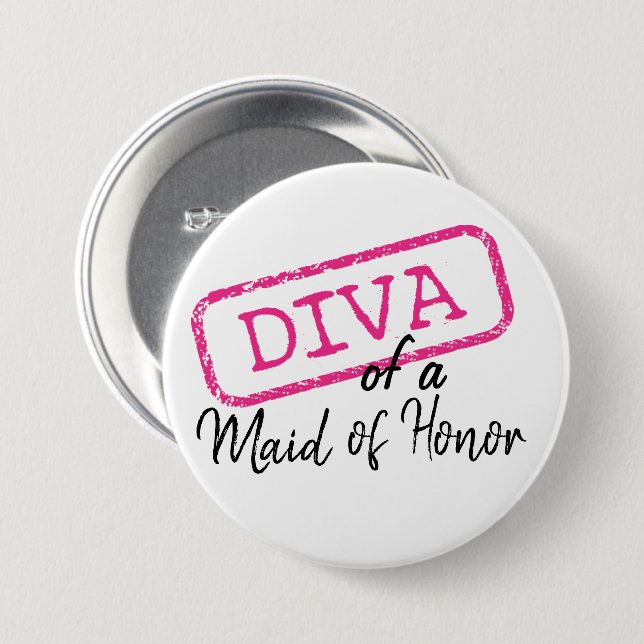 "DIVA" de una empleada del botón Pinback de Honor (Anverso y reverso)