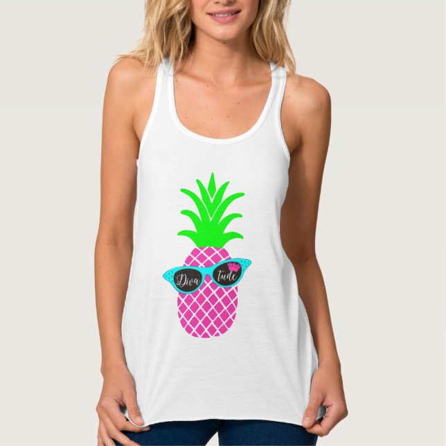 ¡Diva de una piña! Camiseta de tirantes (Anverso)
