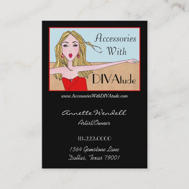 Diva de una tarjeta de visita - Chubby (Anverso)