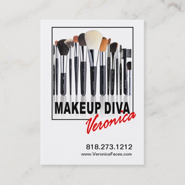 Diva del maquillaje para la tarjeta de visita de (Anverso)