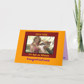 DIVA DOG "¡Felicitaciones!" Tarjeta mediana