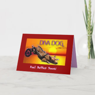 DIVA DOG "Siéntete mejor pronto" Tarjeta mediana
