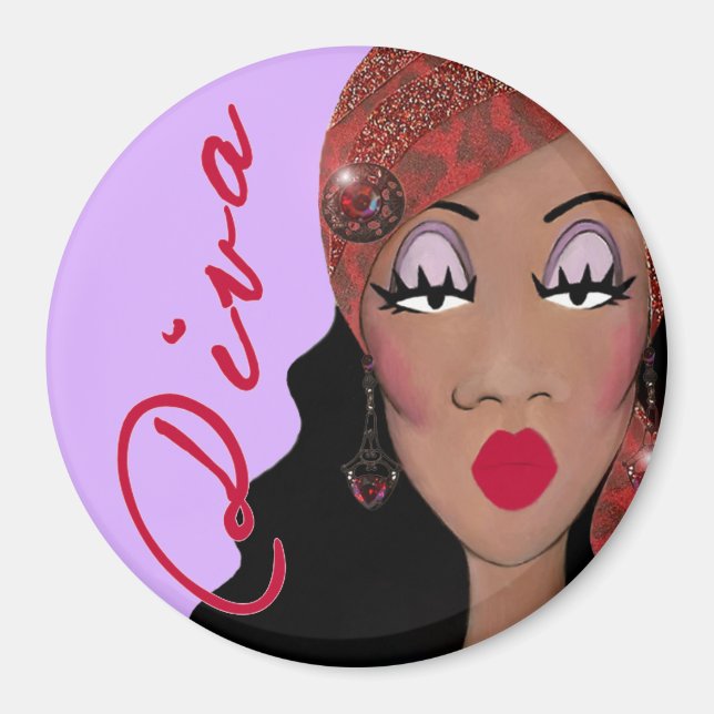 "DIVA es una palabra de cuatro letras..." imán (Frente)