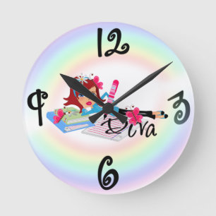 Diva - Reloj de pared cuadrado Personalizado