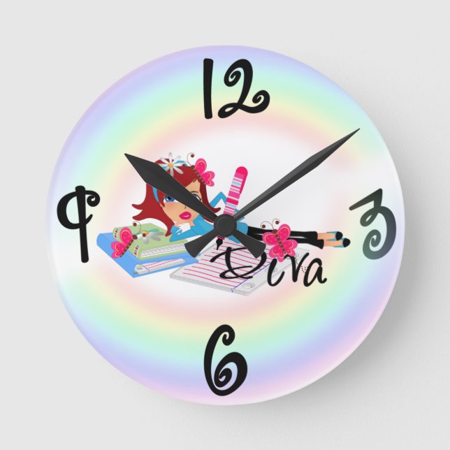 Diva - Reloj de pared cuadrado Personalizado (Anverso)