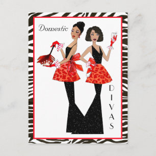 "Divas Domésticas" Tarjetas Postales Afroamericana
