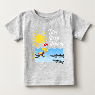 Dive Sleep Repeat Design - Baby Fine Jersey T-Shir