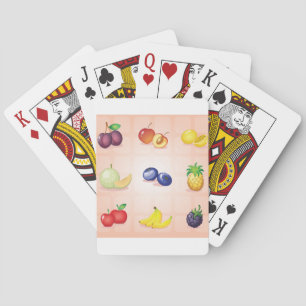 Diversas cartas para jugar frutas