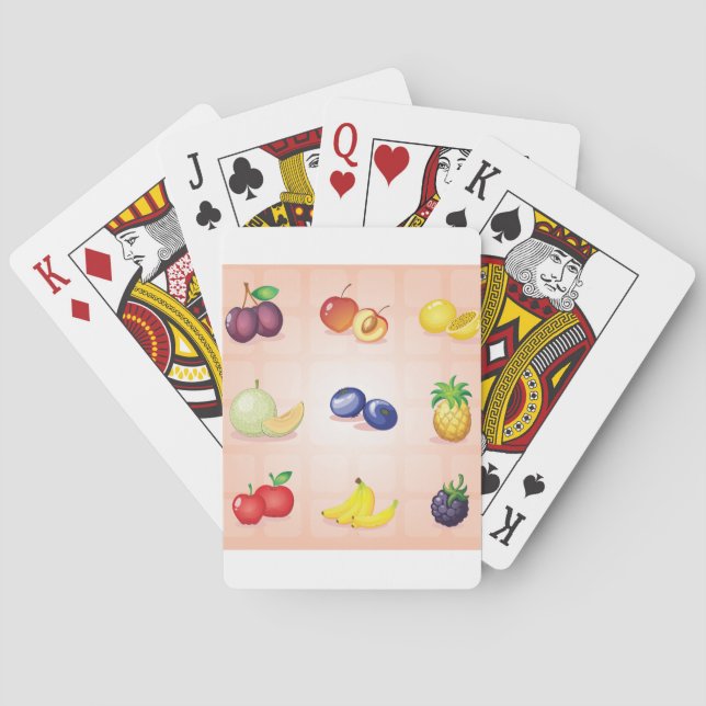 Diversas cartas para jugar frutas (Reverso)