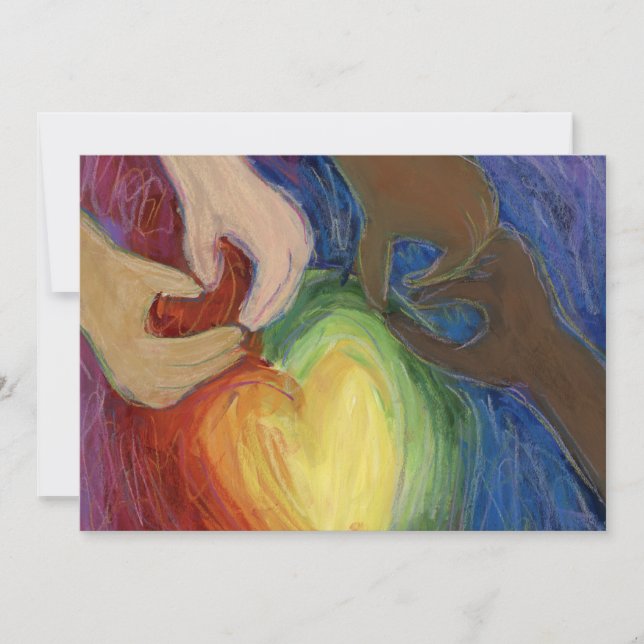 Diversidad Corazones de Amor Manos Invitación colo (Anverso)