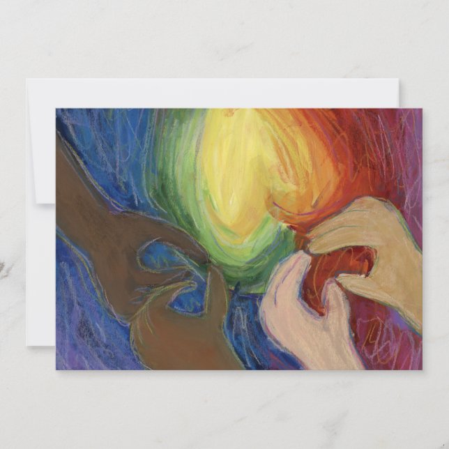 Diversidad Corazones de Amor Manos Invitación colo (Anverso)