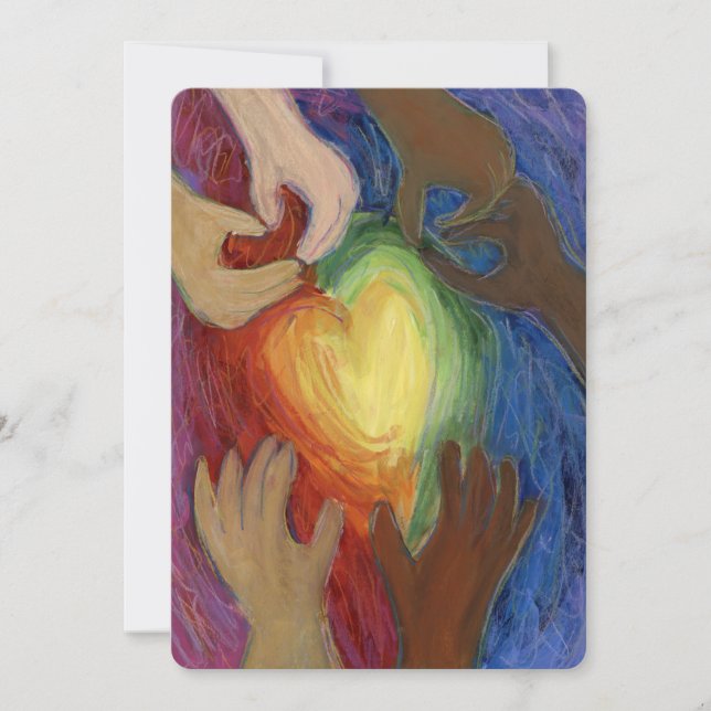 Diversidad Corazones de Amor Manos Invitaciones Co (Anverso)