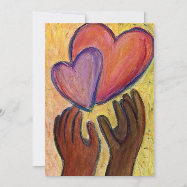 Diversidad Corazones de Amor Manos Invitaciones Co (Anverso)
