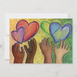 Diversidad Corazones de Amor Manos Invitaciones Co