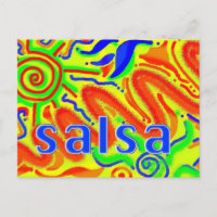 Diversión al baile de la salsa - postal