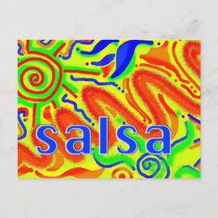 Diversión al baile de la salsa - postal