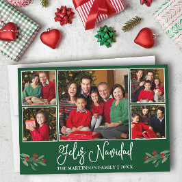 Diversión caligrafía 5 foto verde Feliz Navidad